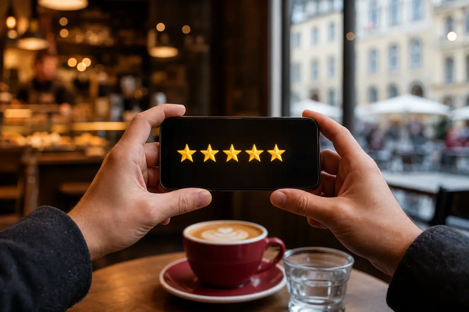5-Sterne Bewertungen auf Smartphone