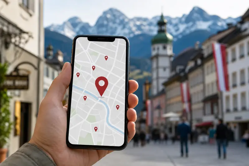 Google Maps auf Smartphone mit Standortmarkern
