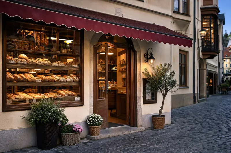 Lokales Geschäft mit Schaufenster