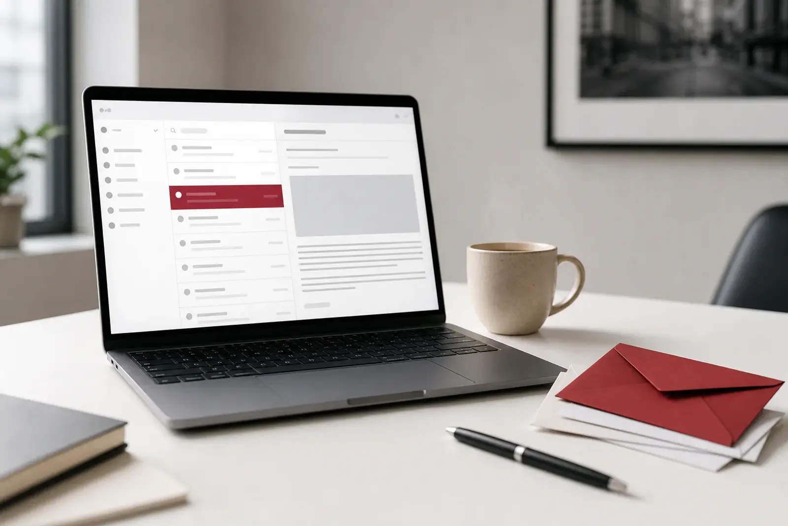 Newsletter am Laptop