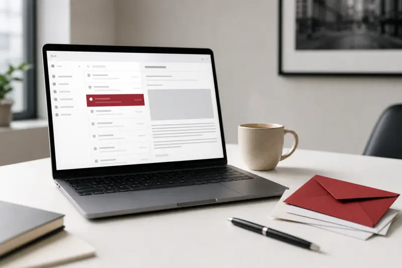Newsletter am Laptop
